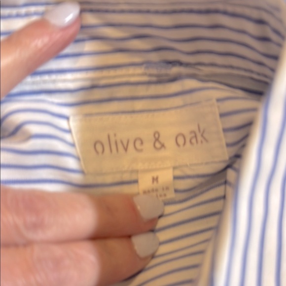 Olive & Oak blouse Blue and White size medium - Picture 5 of 5